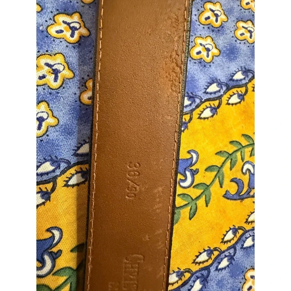 Christopher Hayes Men’s  Leather Light Brown Belt Sz 36 Brass Buckle